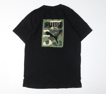 Puma Men's Black Camouflage Graphic T-Shirt, Medium