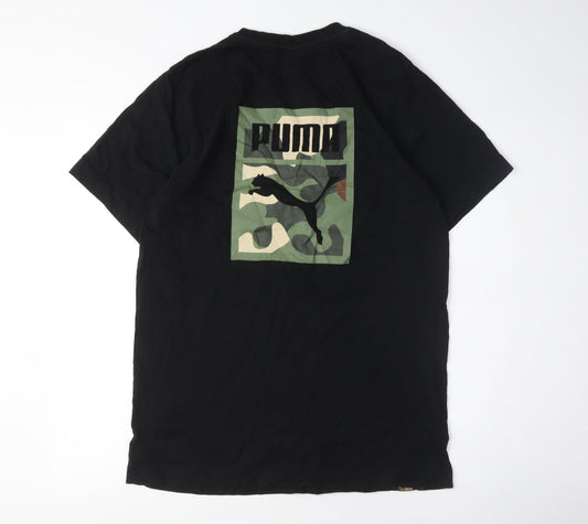 Puma Men's Black Camouflage Graphic T-Shirt, Medium