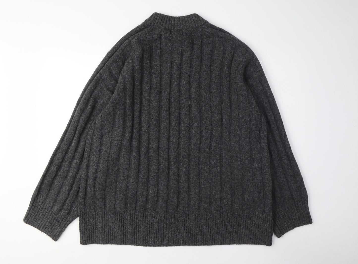 H&M Men's Grey XL Cable-Knit Pullover Jumper