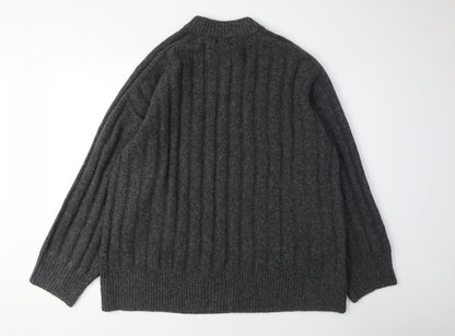 H&M Men's Grey XL Cable-Knit Pullover Jumper