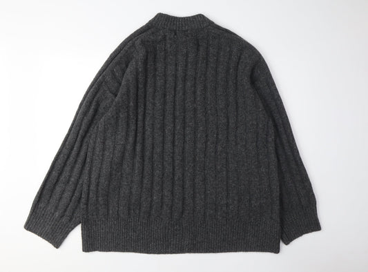 H&M Men's Grey XL Cable-Knit Pullover Jumper