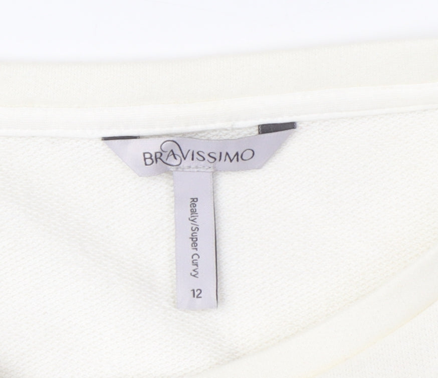 Bravissimo Women's Grey Ivory Shift Dress Size 12