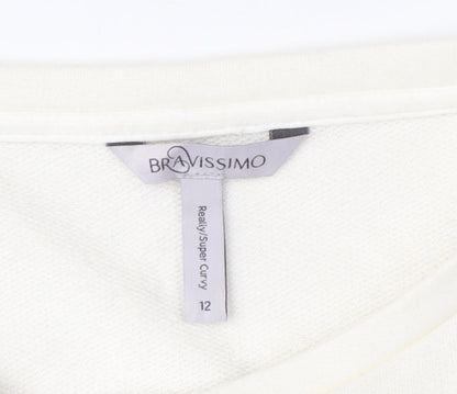 Bravissimo Women's Grey Ivory Shift Dress Size 12