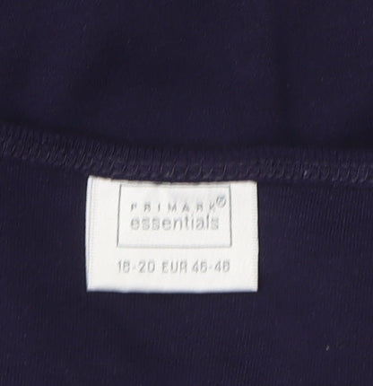 Primark Women's Blue Basic T-Shirt, Size 18-20