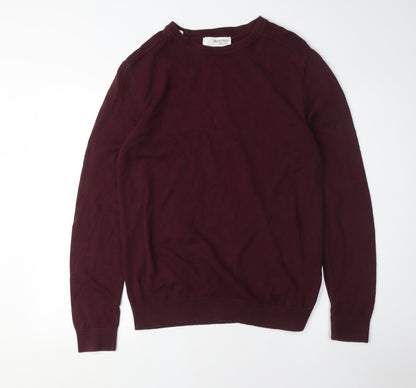 Selected Homme Men's Purple Cotton Pullover Jumper M