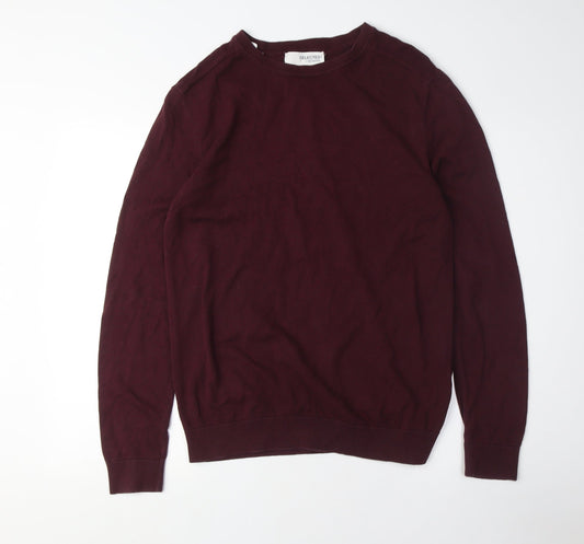 Selected Homme Men's Purple Cotton Pullover Jumper M