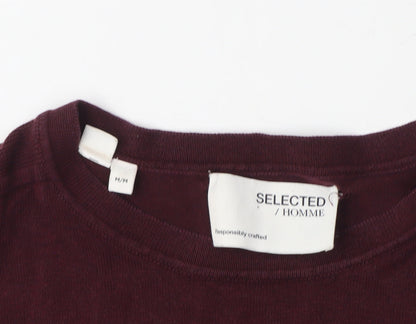 Selected Homme Men's Purple Cotton Pullover Jumper M