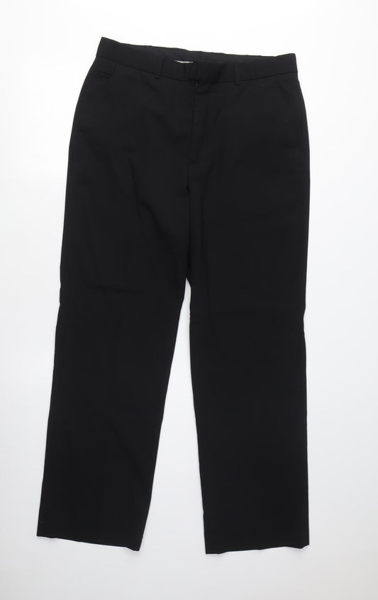 F&F Men's Black Dress Pants Size 32, Wool Blend