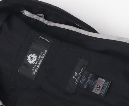 F&F Men's Black Dress Pants Size 32, Wool Blend