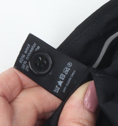 F&F Men's Black Dress Pants Size 32, Wool Blend