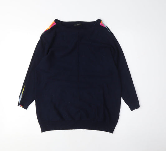 Womens UK Size 10 M&Co Blue Pullover Jumper