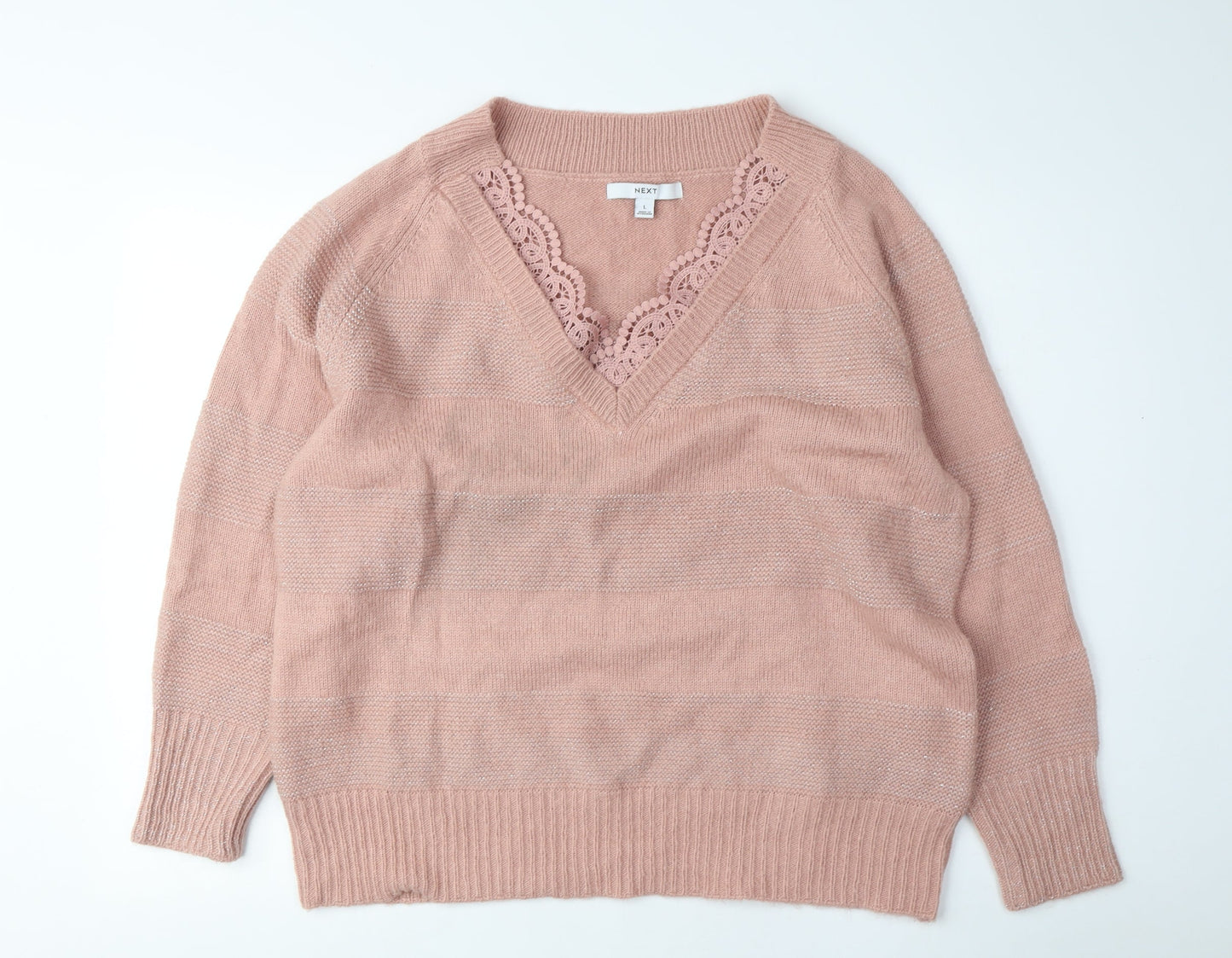 Womens UK Size L NEXT Pink Pullover Jumper