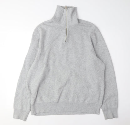 Marks and Spencer Men's Grey XL Full Zip Jumper
