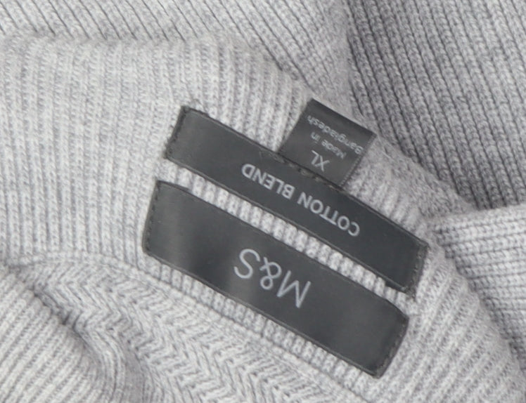 Marks and Spencer Men's Grey XL Full Zip Jumper