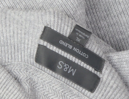 Marks and Spencer Men's Grey XL Full Zip Jumper