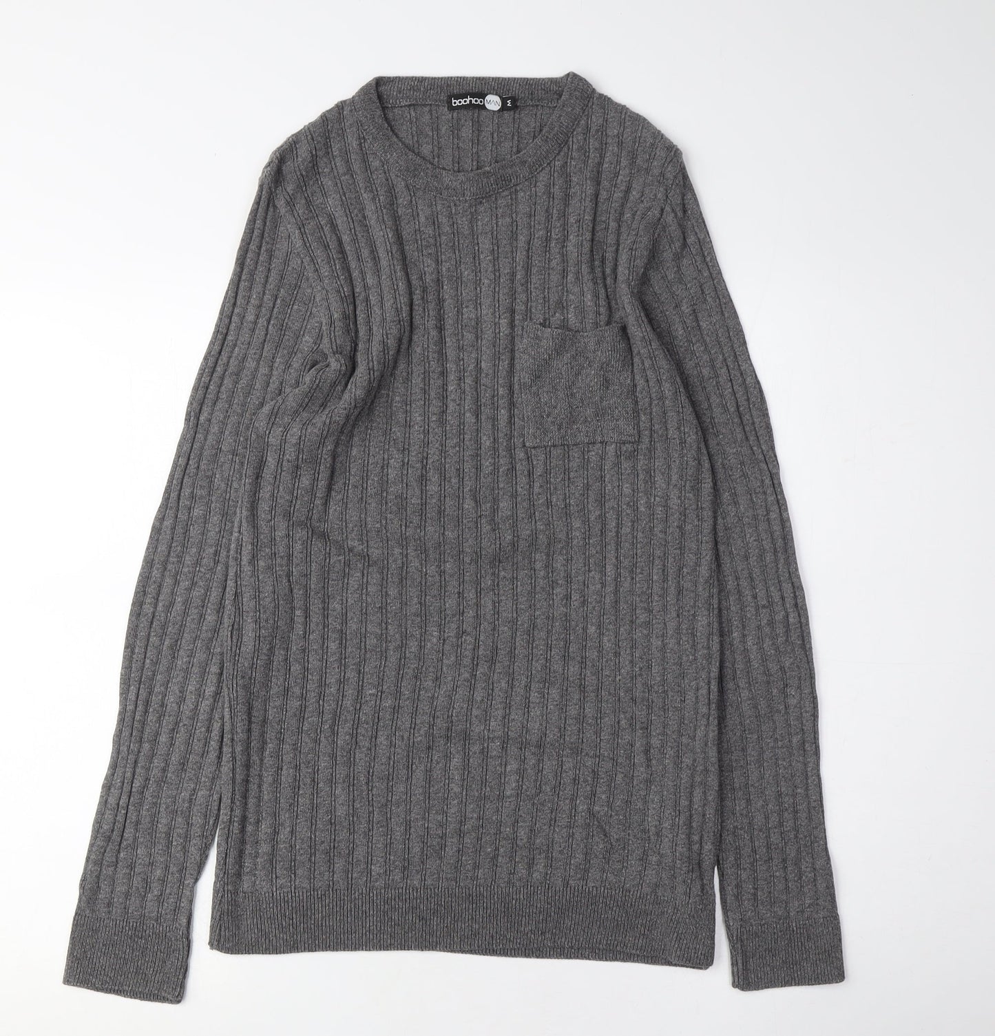 boohoo Grey Unisex Crew Neck Pullover Jumper Size M