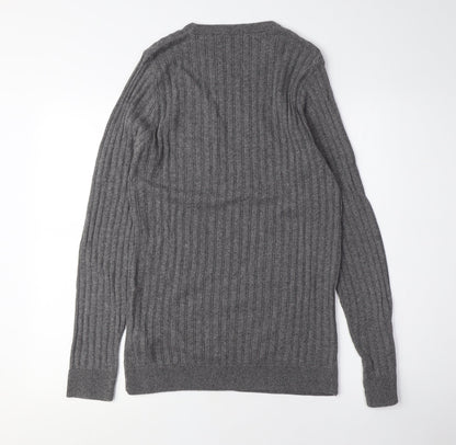 boohoo Grey Unisex Crew Neck Pullover Jumper Size M