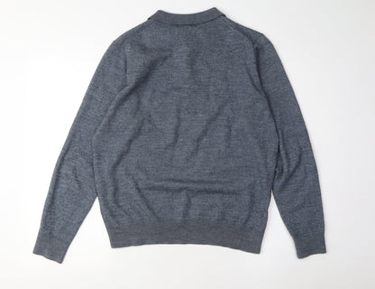 Gleneagles Men's Grey Henley Jumper, M, Classic Style