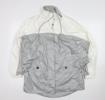Mens UK Size L United Colors of Benetton Multicoloured Windbreaker Coat