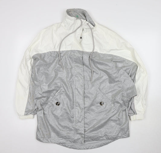 Mens UK Size L United Colors of Benetton Multicoloured Windbreaker Coat