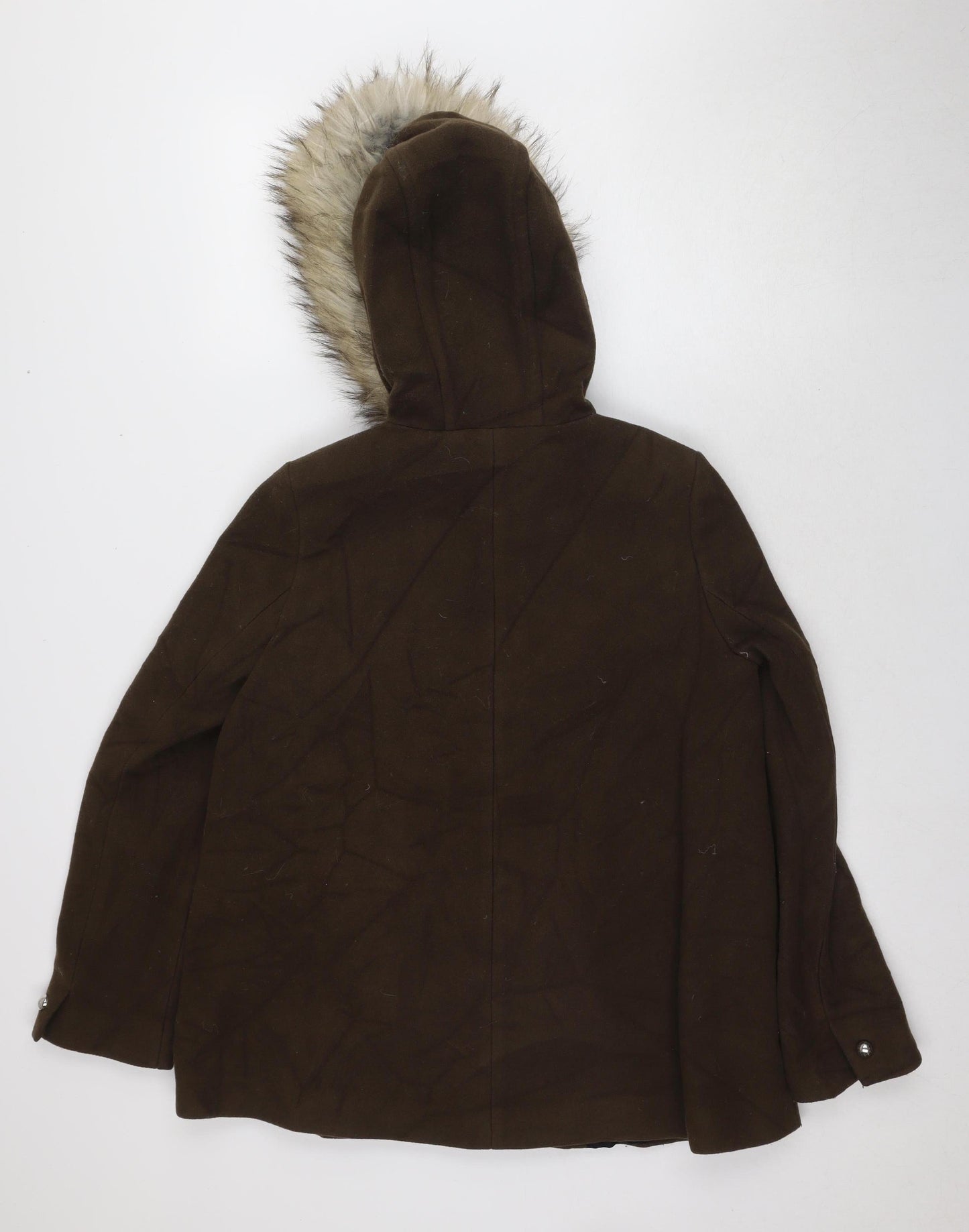Womens UK Size S Zara Brown Parka Coat