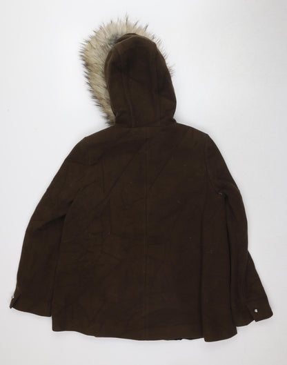 Womens UK Size S Zara Brown Parka Coat