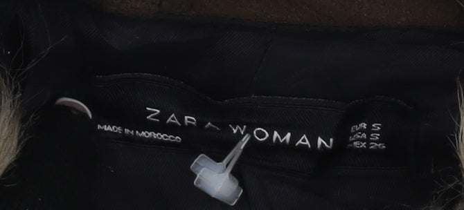 Womens UK Size S Zara Brown Parka Coat