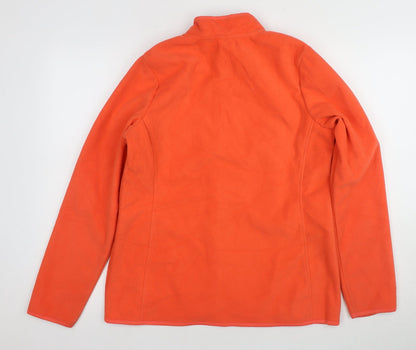 Crivit Women's Orange Fleece Jacket Size 12 Casual