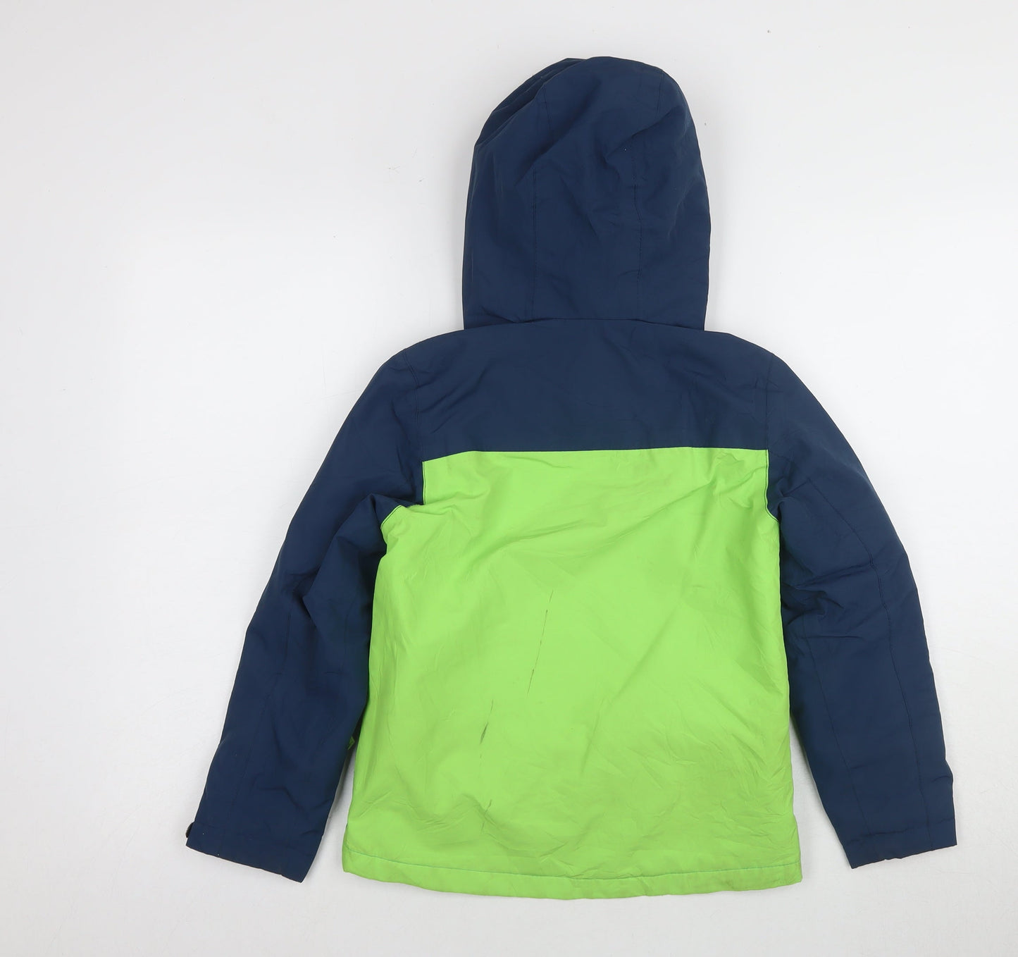 Crane Boys Puffer Jacket Blue Green 7-8 Years Hooded