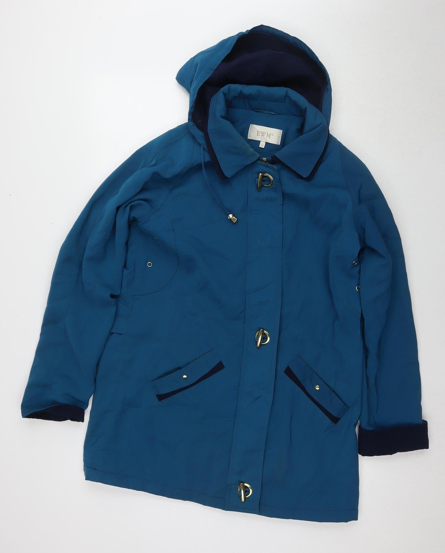 Womens UK Size 12 EWM Blue Parka Coat