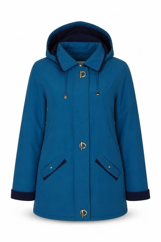 Womens UK Size 12 EWM Blue Parka Coat