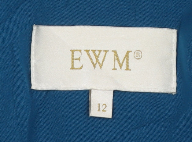 Womens UK Size 12 EWM Blue Parka Coat