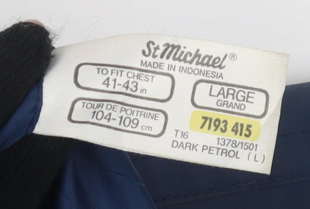 Mens UK Size L Marks and Spencer Blue Basic Jacket
