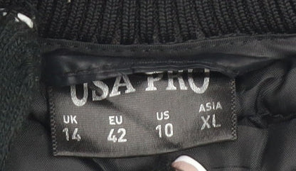 Womens UK Size 14 USA Pro Black Puffer Jacket