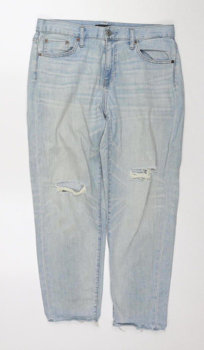 Uniqlo Women's Blue Distressed Jeans Size 10