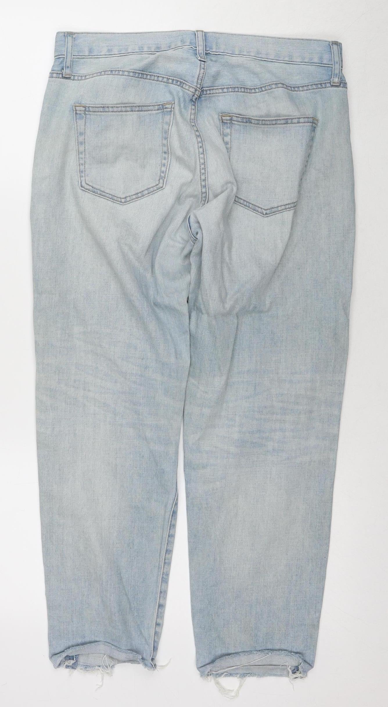 Uniqlo Women's Blue Distressed Jeans Size 10