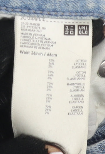 Uniqlo Women's Blue Distressed Jeans Size 10