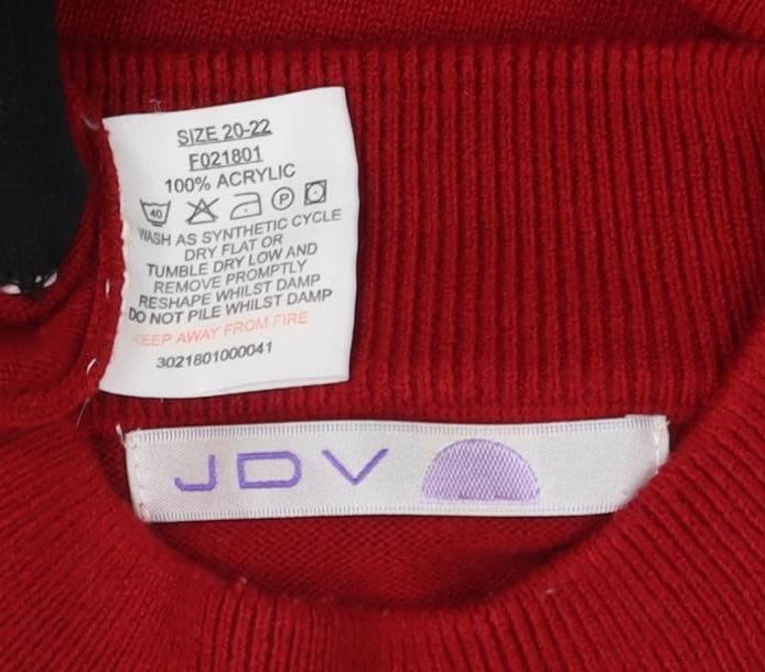 Womens UK Size 20 JDY Red Pullover Jumper