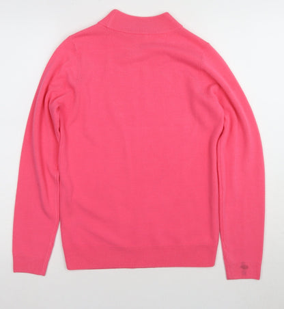 BHS Women's Pink Mock Neck Jumper Size 8