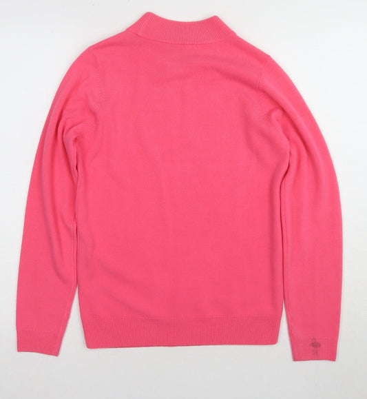 BHS Women's Pink Mock Neck Jumper Size 8