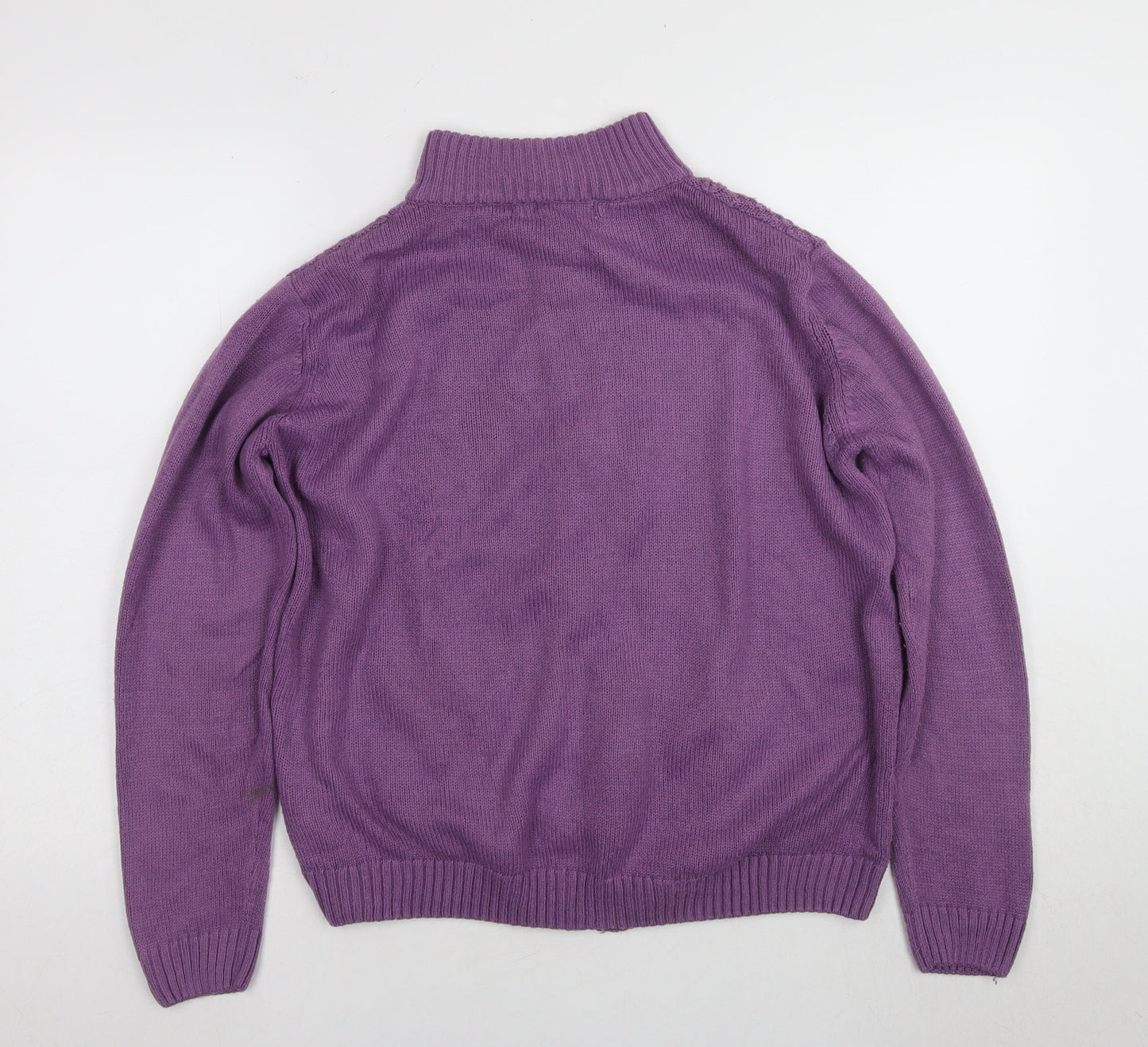 Womens UK Size L ISLE Purple Full Zip Jumper