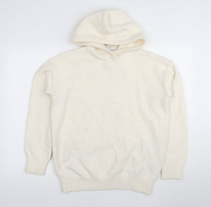 Topman Ivory Hooded Pullover Jumper for Men, Size S