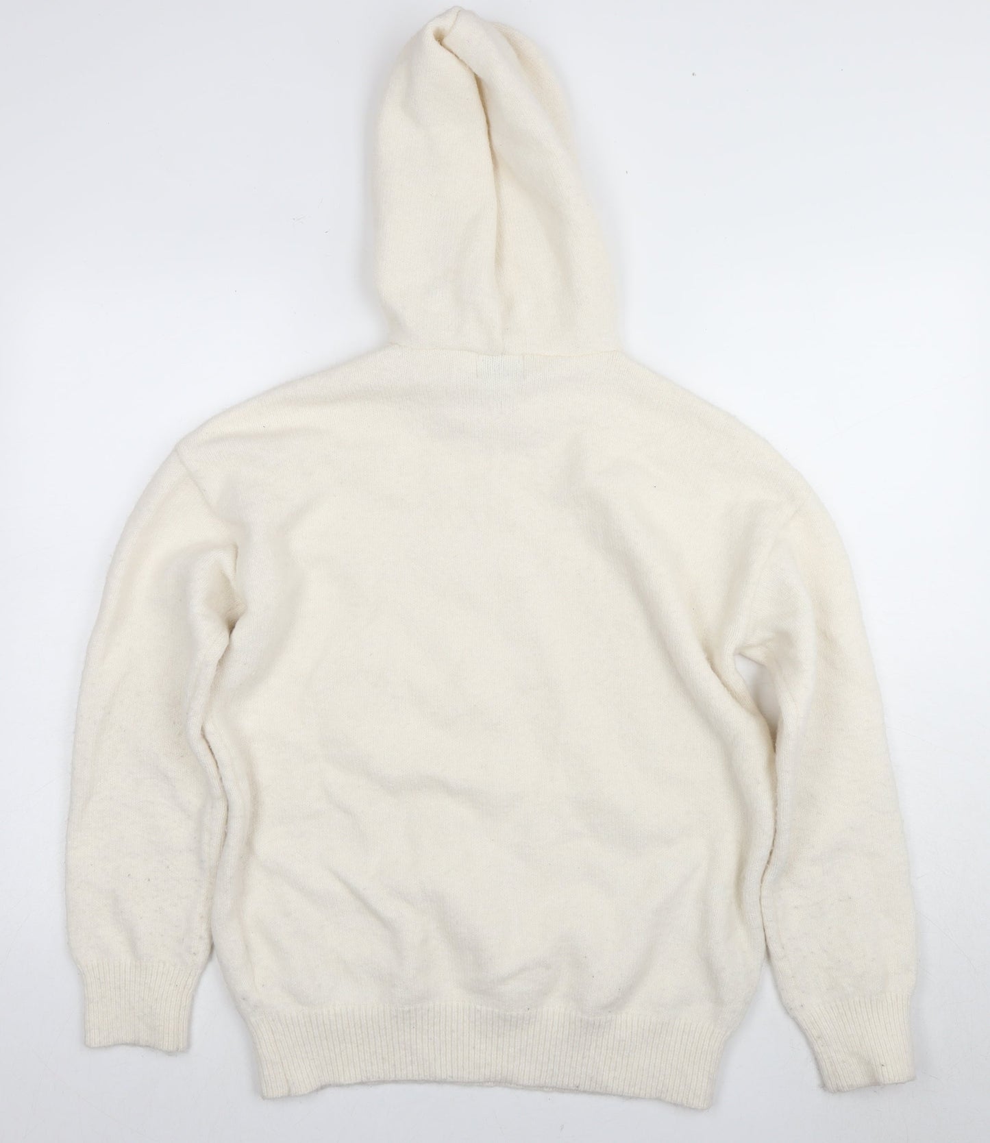 Topman Ivory Hooded Pullover Jumper for Men, Size S