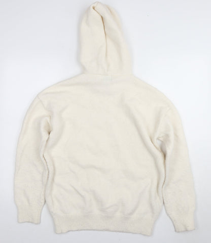 Topman Ivory Hooded Pullover Jumper for Men, Size S