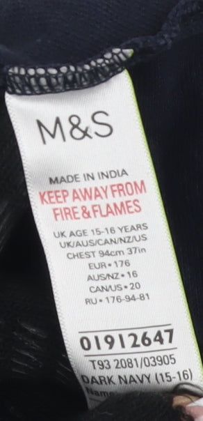 Marks and Spencer Boys Blue Long Sleeve Uniform 16Y