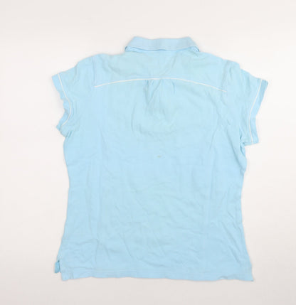 Marks and Spencer Women's Blue Polo Shirt - Size 12