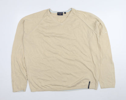 Cottonfield Men's Beige XL V-Neck Pullover Jumper