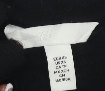 Womens UK Size XS H&M Black Basic T-Shirt
