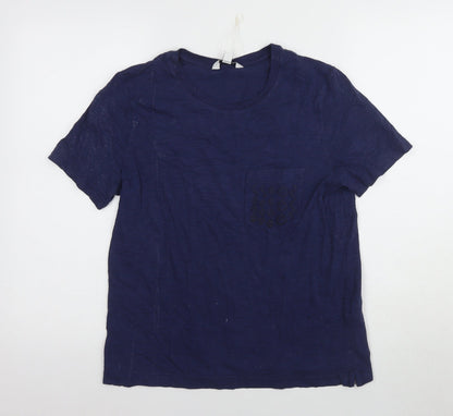 Womens UK Size 8 Marks and Spencer Blue Basic T-Shirt