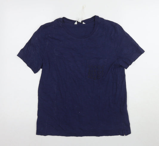 Womens UK Size 8 Marks and Spencer Blue Basic T-Shirt